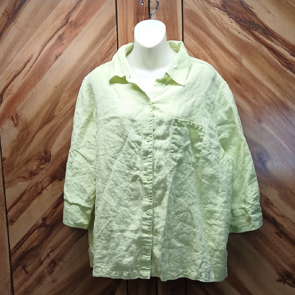 Valerie Stevens 100% Linen Women's Top Size 2X
